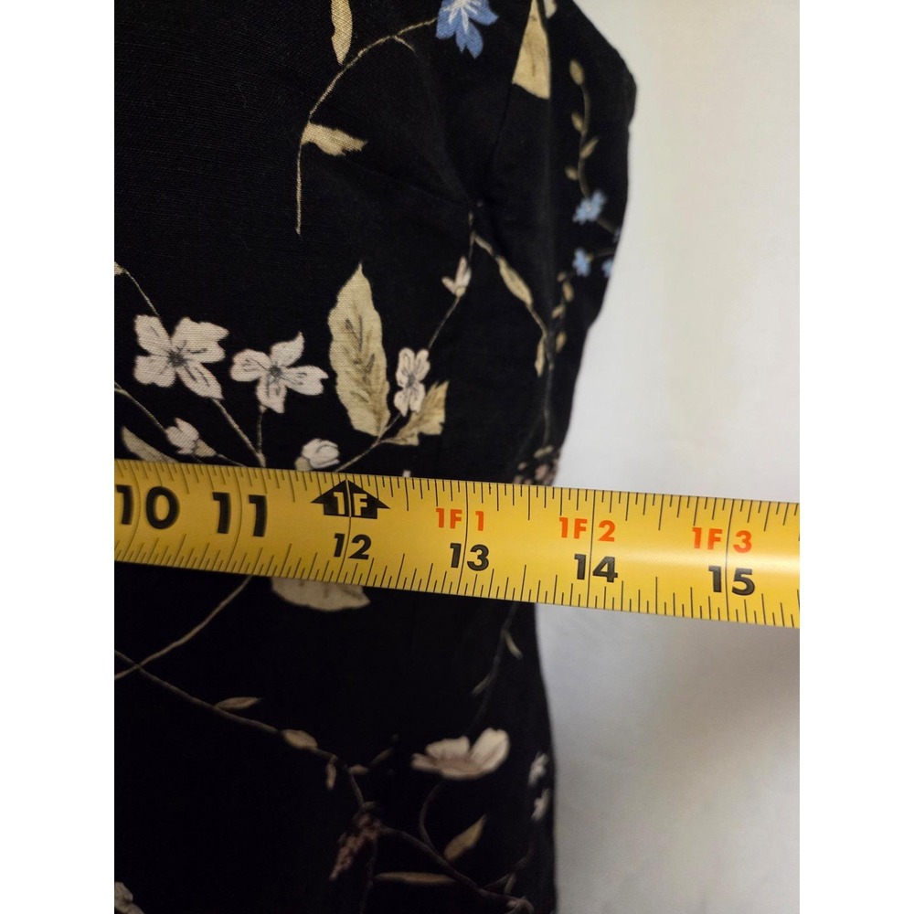 Vintage 90s Jones New York Dress Floral Print Sleeveless Black Size - Picture 4 of 5